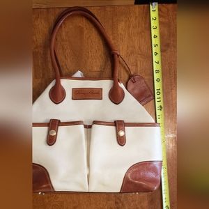 Dooney & Bourke white and tan leather purse